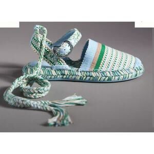 Amambaih Platform Espadrille Flats Blue Mosaic Size 37 US 6.5